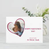 タイポグラフィモダン赤いハートフォトバレンタインデー シーズンカード (スタンド正面)