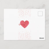 タイポグラフィモダン赤いハートラブヴァレンティーンズデイ ポストカード (裏面)