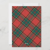 タイポグラフィモダン赤と緑の格子模様のクリスマス シーズンカード (裏面)