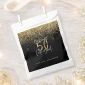 タイポグラフィモダン金ゴールドグリッターシック50th誕生日 フェイバーバッグ (クリップ留めされた状態)