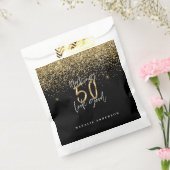 タイポグラフィモダン金ゴールドグリッターシック50th誕生日 フェイバーバッグ (封をした状態)
