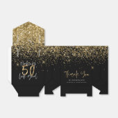 タイポグラフィモダン金ゴールドグリッターシック50th誕生日 フェイバーボックス (折り畳みなし)