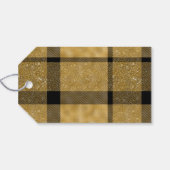 タイポグラフィモダン金ゴールドバッファロープレイドクリスマス ギフトタグ (裏面横)