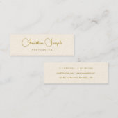 タイポグラフィモダン金ゴールドルック文字テンプレートシック スキニー名刺 (正面/裏面)