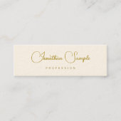 タイポグラフィモダン金ゴールドルック文字テンプレートシック スキニー名刺 (正面)