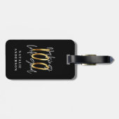 タイポグラフィモダン金ゴールド100歳の誕生日 ラゲッジタグ (裏面横)