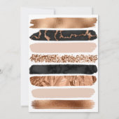 タイポグラフィモダン銅赤面箔の保存日付 招待状 (裏面)