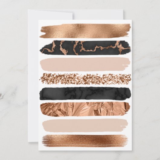 タイポグラフィモダン銅赤面箔の保存日付 招待状 (裏面)