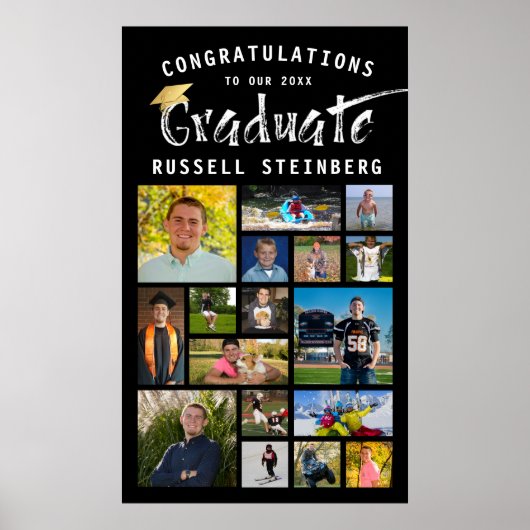 タイポグラフィモダン院生17号写真コラージュ ポスター (正面)