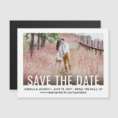 タイポグラフィモダン1枚フォトウェディング日付を保存 マグネット招待状 (正面/裏面)