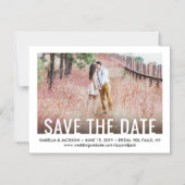 タイポグラフィモダン1枚フォトウェディング日付を保存 マグネット招待状 (正面)