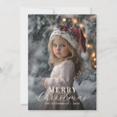 タイポグラフィモダン1枚写真メリークリスマス シーズンカード (正面)