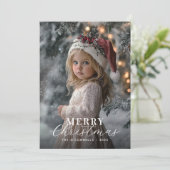 タイポグラフィモダン1枚写真メリークリスマス シーズンカード (スタンド正面)