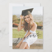 タイポグラフィモダン2写真卒業発表 招待状 (正面)