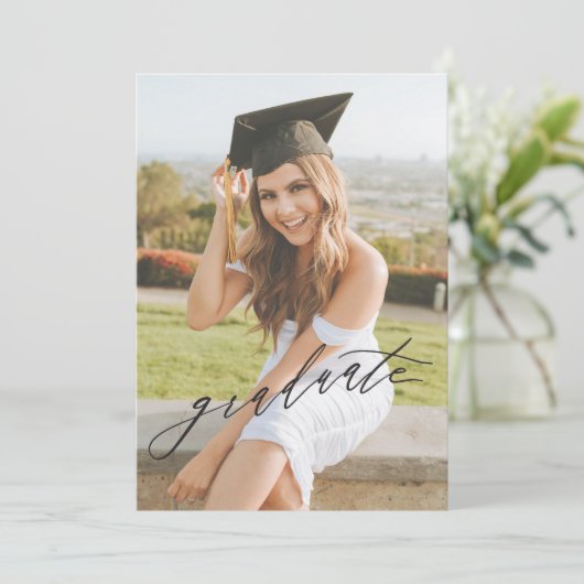 タイポグラフィモダン2写真卒業発表 招待状 (スタンド正面)