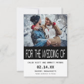 タイポグラフィモダン2枚の写真カードを保存 セーブザデート (裏面)