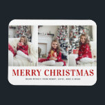 タイポグラフィモダン3枚の写真コラージュクリスマス マグネット<br><div class="desc">メリークリスマス | カスタマイズ可能なフォトクリスマスマグネットを使用して、休日の応援のtouchを自宅に持ち込む！大切な思い出を表示するのに最適な、このマグネットはあなたのフェスティバル写真でパーソナライズすることができお気に入りのるユニーク、あなたの休日の装飾に追加する。家族や友人にとって理想的な贈り物 – 休日に思い出に残るキープサケを作成！祝touchのクリスマスの魔法パーソナライズされた。カスタマイズ可能なフォトクリスマスマグネットを今日注文し、あなたの思い出をフェスティバル装飾に変える！</div>