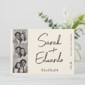 タイポグラフィモダンB&W写真Qrコードの日付を保存 セーブザデート (スタンド正面)