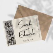 タイポグラフィモダンB&W写真Qrコードの日付を保存 セーブザデート