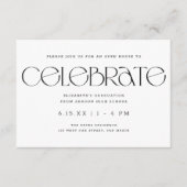 タイポグラフィモダンB + W卒業パーティー エンクロージャーカード (正面)