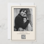 タイポグラフィモダンB&W番号写真Qrコード セーブザデート (裏面)