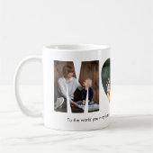 タイポグラフィモダンMOM 3お母さんのための写真コラージギフト コーヒーマグカップ (左)