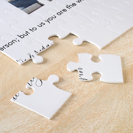 タイポグラフィモダンMOM 3お母さんのための写真コラージギフト ジグソーパズル (側面)