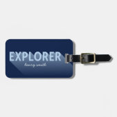 タイポグラフィモダンShadow Blue Explorer荷物タグ ラゲッジタグ (正面横)