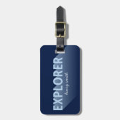 タイポグラフィモダンShadow Blue Explorer荷物タグ ラゲッジタグ (正面縦)