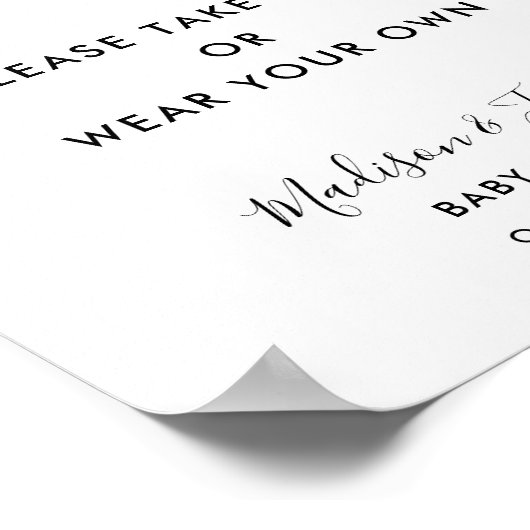 タイポグラフィモノクロモダン衣服マスク記号 ポスター (角)