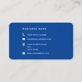 タイポグラフィモノグラムスクリプト名ブルーホワイトレッド 名刺 (裏面)