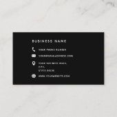タイポグラフィモノグラムスクリプト名白黒グレー 名刺 (裏面)