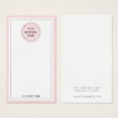 タイポグラフィラウンドピンクロゴイヤリングジュエリーディスプレイ (正面&裏面)