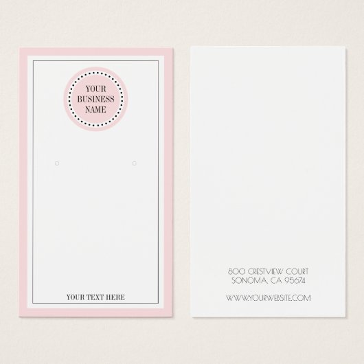 タイポグラフィラウンドピンクロゴイヤリングジュエリーディスプレイ (正面&裏面)