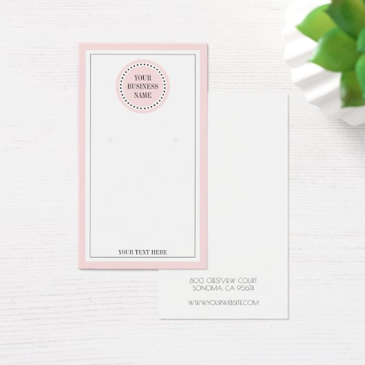 タイポグラフィラウンドピンクロゴイヤリングジュエリーディスプレイ (デスク)