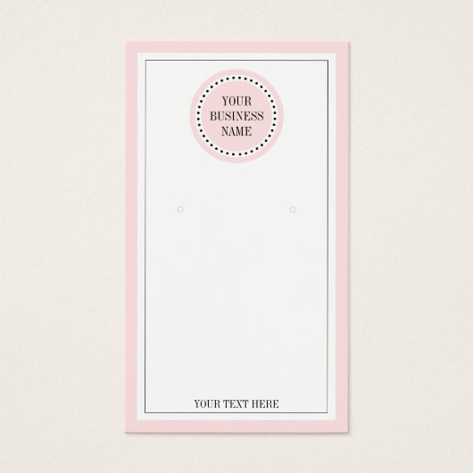 タイポグラフィラウンドピンクロゴイヤリングジュエリーディスプレイ (正面)