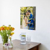 タイポグラフィラブイニシャル結婚ズの日付写真 箔ポスター (レイダウン (キッチン))