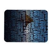 タイポグラフィラブカスタムシースケープフォト マグネット (横)