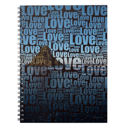 タイポグラフィラブカスタムフォトシースケープ ノートブック (正面)