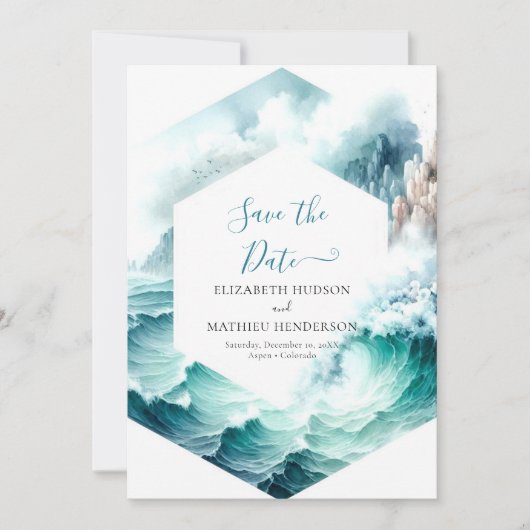 タイポグラフィラブ航海のル結婚ス セーブザデート (正面)