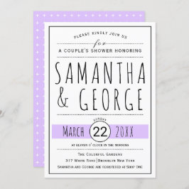 タイポグラフィラベ結婚ンダーのカップルのシャワー 招待状