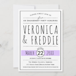 タイポグラフィラベ結婚ンダー婚約パーティ 招待状