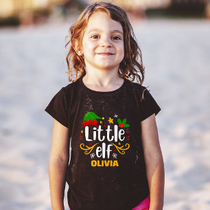タイポグラフィリトル小妖精や小人おもしろいファミリーマッチング Tシャツ