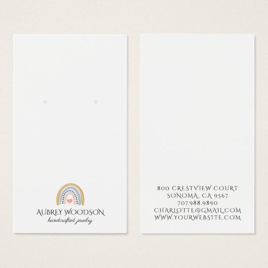 タイポグラフィレインボーロゴイヤリングジュエリー表示 (正面&裏面)