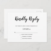 タイポグラフィレスポンスウェディングRSVPカード ポストカード (正面/裏面)