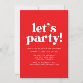 タイポグラフィレッはっきりしたド写真卒業パーティー 招待状 (裏面)