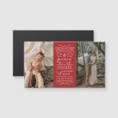 タイポグラフィレッドジョイと平和このホリデーフォト (正面/裏面)