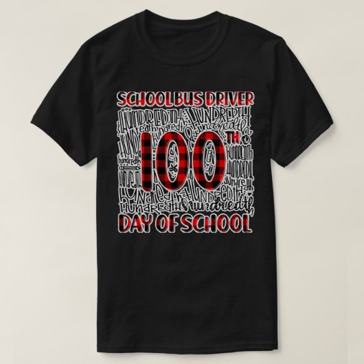 タイポグラフィレッドプレイド100日目 Tシャツ (デザイン正面)
