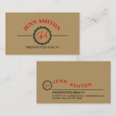 タイポグラフィロゴカスタムミニマルテンプレートカード 名刺 (正面/裏面)