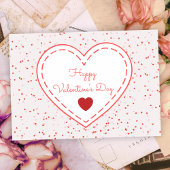 タイポグラフィロマンチック赤いハートハッピーバレンタインデー シーズンポストカード